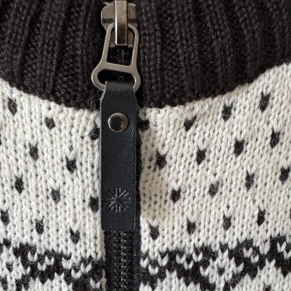 Icewear Iceland Full Zip Wool Blend Sweater Cardigan Fair Isle Nordic Cozy Large - Picture 4 of 16